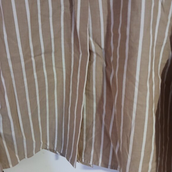 Everlane Women's Cropped Button Down Shirt Brown With White  Stripes - Picture 5 of 9